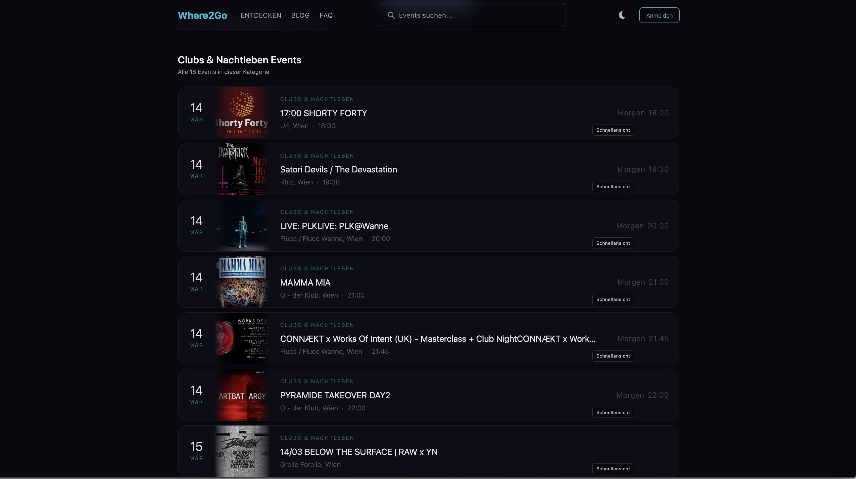 where2go.at — Clubs & Nachtleben Events in Wien